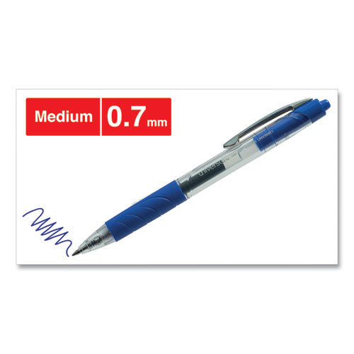 Comfort Grip Gel Pen, Retractable, Medium 0.7 Mm, Blue Ink, Clear/blue Barrel, 36/pack