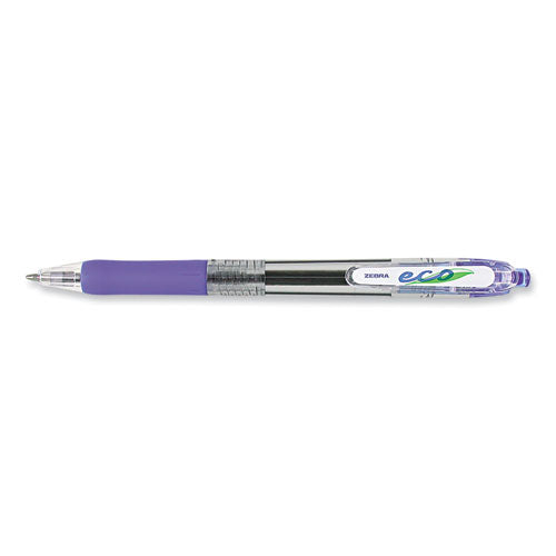 Eco Jimnie Clip Ballpoint Pen, Retractable, Medium 1 Mm, Blue Ink, Translucent Blue Barrel, 12/pack