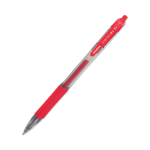 Sarasa Dry Gel X20 Gel Pen, Retractable, Medium 0.7 Mm, Red Ink, Translucent Red Barrel, 12/pack