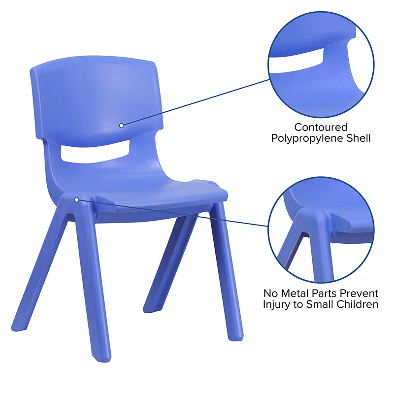 4pk Blue Plastic Stack Chair