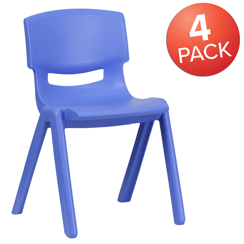 4pk Blue Plastic Stack Chair