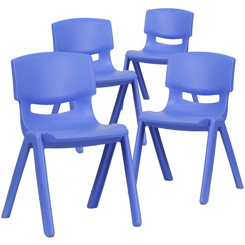 4pk Blue Plastic Stack Chair