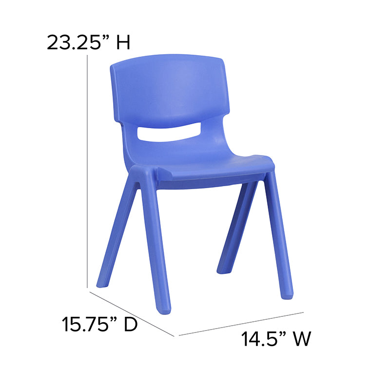 4pk Blue Plastic Stack Chair