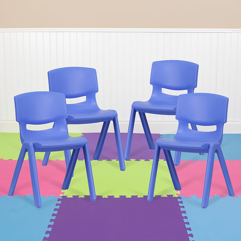 4pk Blue Plastic Stack Chair