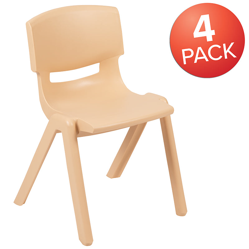 4pk Natural Plastic Chair