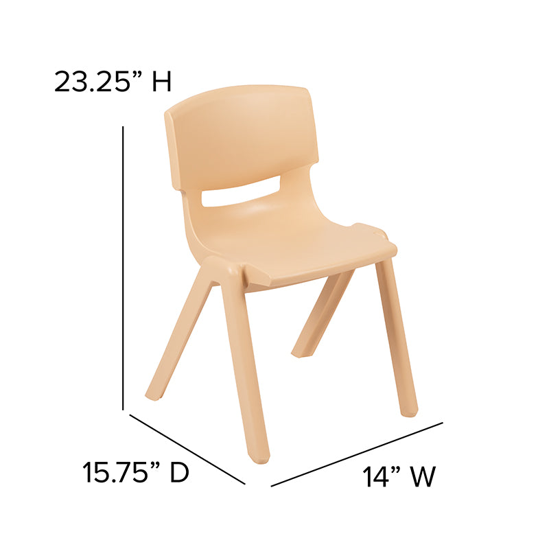 4pk Natural Plastic Chair