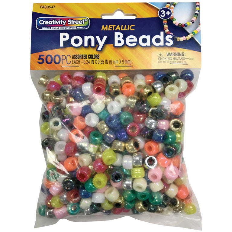 Beads, Pony Assorted Metallic 500Count