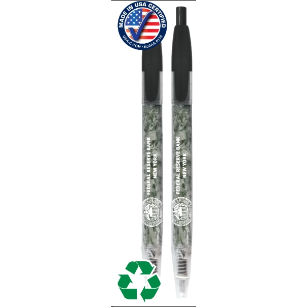 Shredded US Currency Money Pen