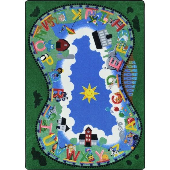 Alphabet Railway 5'4" x 7'8" area rug in Multi