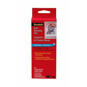 Scotch® Wall Mounting Tabs 7221, 1/2 in x 3/4 in 144 Tabs/Box
