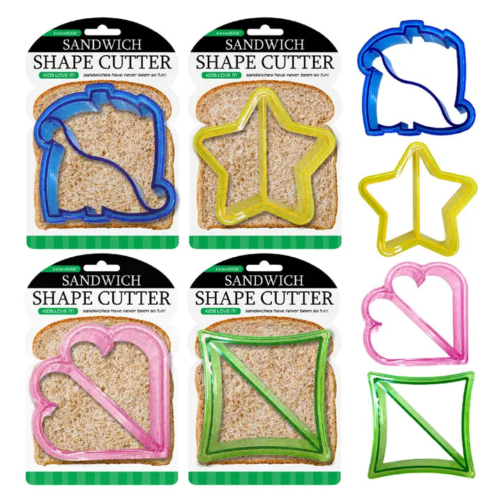 Sandwich Cutter 4 Shapes & 4 Colors 4.25 inch.