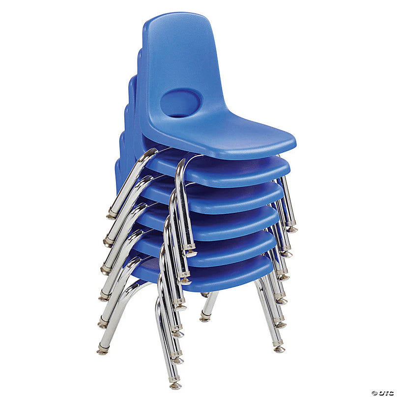 14 in Stack Chair with Swivel Glides, 6-Pack - Blue
