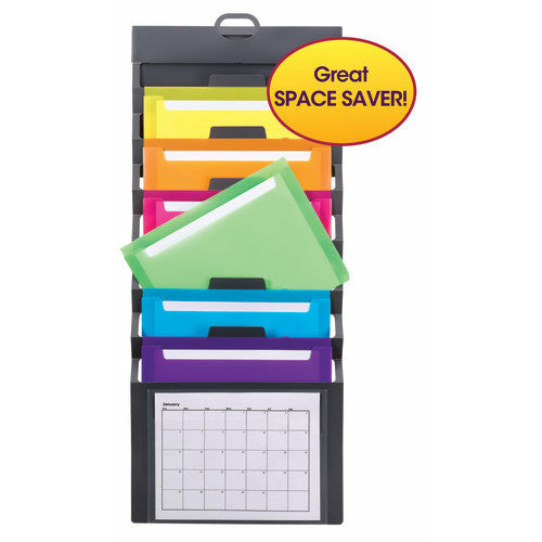 Smead® Cascading Wall Organizer, Gray with Bright Pockets