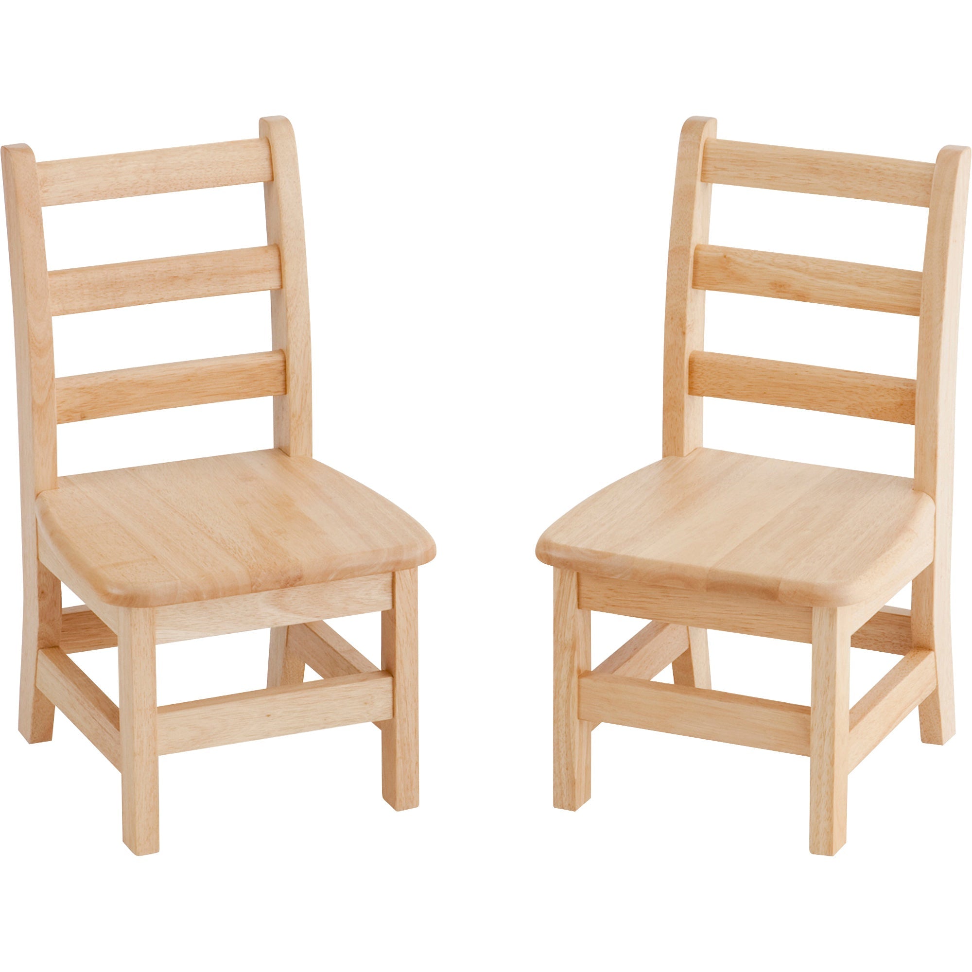 ECR4Kids 10" Hardwood 3-Rung Ladderback Chair, Natural (2-Pack)