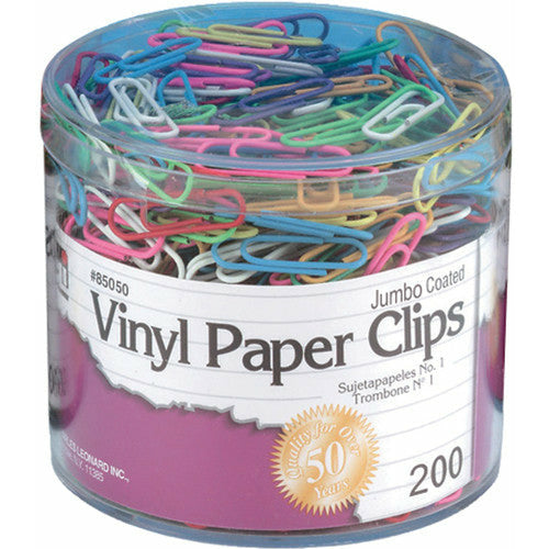 Vinyl Paper Clips, Jumbo, Tub of 200