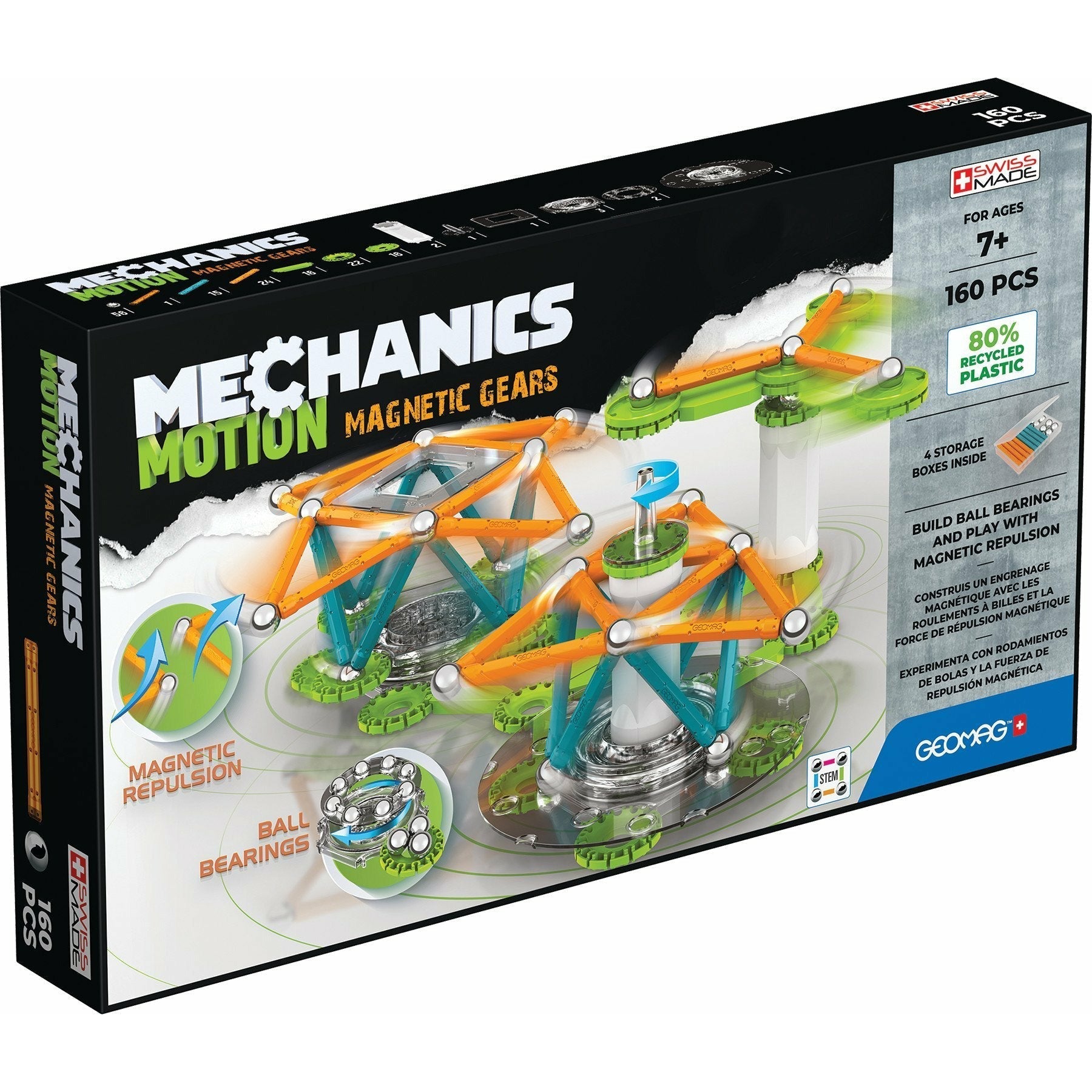 Geomag™ Mechanics Magnetic Gears Recycled-96 pieces