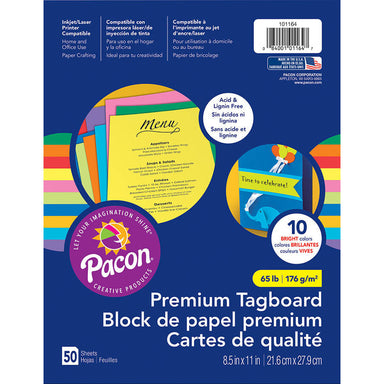 Premium Tagboard Brights 8.5x11 20 Sheets - A1 School Supplies