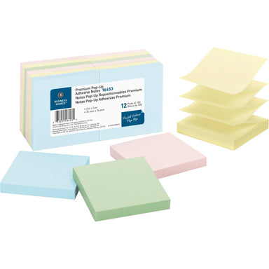 Pop-up Notes 3 in x 3 in (76 mm x 76 mm) Assorted Pastel - A1 School Supplies