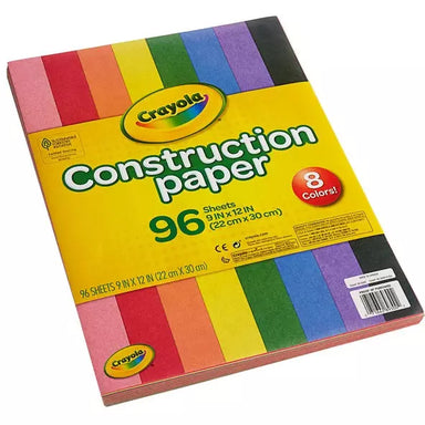 Assorted Color Construction Paper- 9" x 12" - 96/Pack - A1 School Supplies