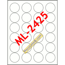 White 1-2/3" Diameter Circle, 24 Labels Per Sheet - A1 School Supplies