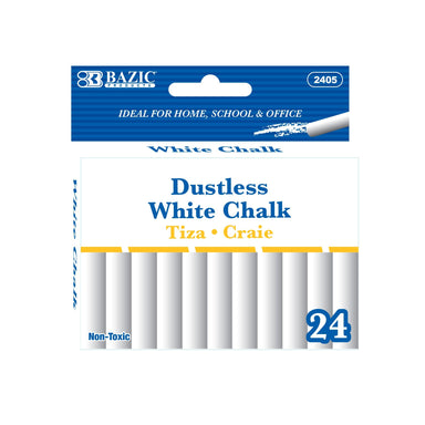 BAZIC Dustless Chalk (24/Box) - A1 School Supplies