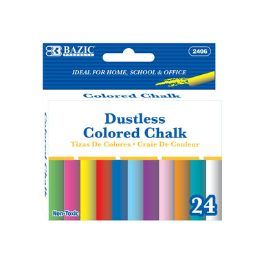 BAZIC Dustless Chalk (24/Box) - A1 School Supplies