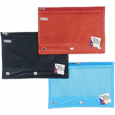 Pencil Pouch, 1 Pocket with Mesh Front, Assorted Colors - A1 School Supplies