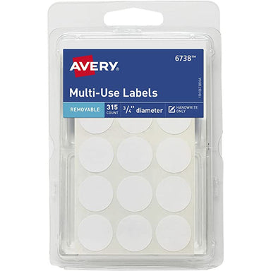 Avery Multiuse Dot Labels- White - A1 School Supplies