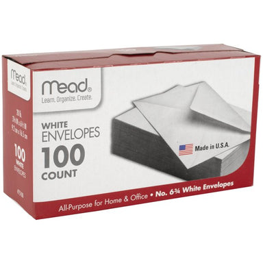 Mead 3/4 White Envelopes  100 Count - A1 School Supplies