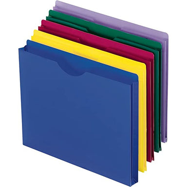 Poly File Jackets, Letter Size, Assorted Colors, Pack of 10 - A1 School Supplies