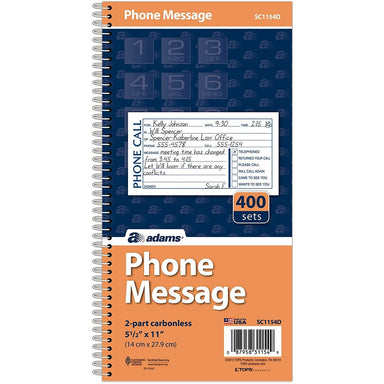 Adams Phone Message Books - A1 School Supplies