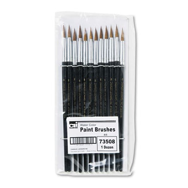 Brushes - Water Color - Pointed Rnd #8 13/16" Camel Hair - 12/Pack - A1 School Supplies