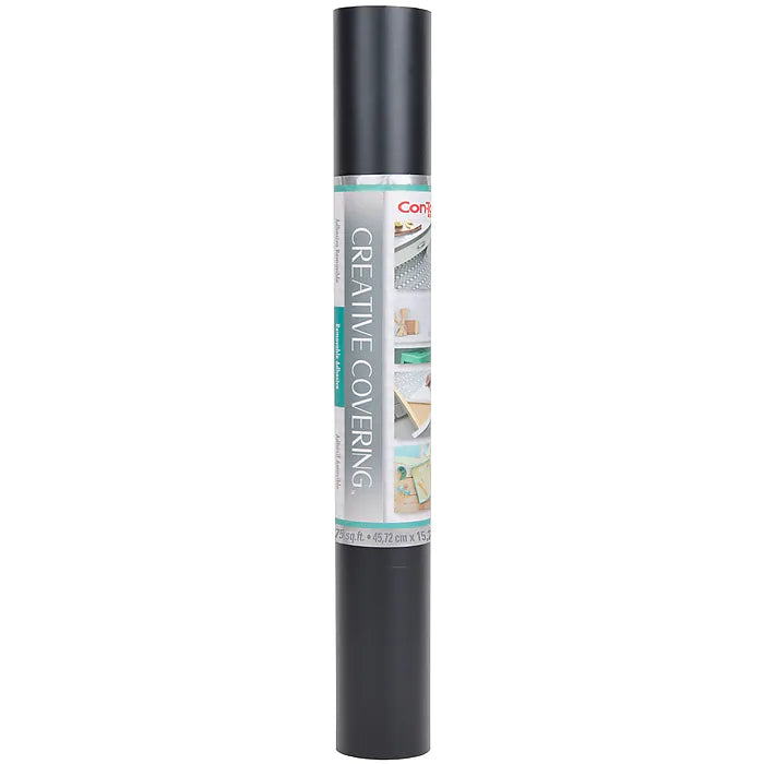 Creative Covering™ Adhesive Covering, Black, 18" x 50 ft