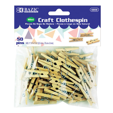 BAZIC Mini Clothes Pin (50/Pack) - A1 School Supplies