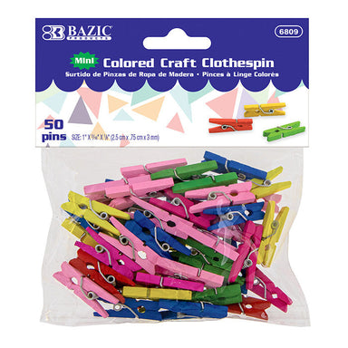 BAZIC Mini Clothes Pin (50/Pack) - A1 School Supplies