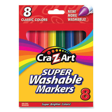 Washable Broadline Markers, 8 Count, Classic - A1 School Supplies