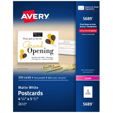 Avery Postcards, White - A1 School Supplies