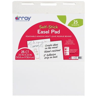 Easel Pad, Self-Adhesive, White, Self-Adhesive, 20" x 23", 25 Sheets, Pack of 2 - A1 School Supplies