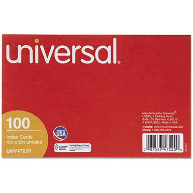 Universal Index Cards 4x6 (100ct) - A1 School Supplies