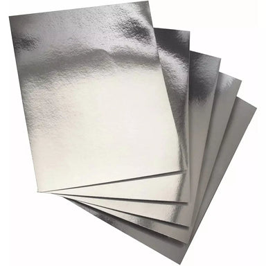 Metallic Foil Paper - 100 Sheets 8.5" x 11" - Shiny Silver - A1 School Supplies