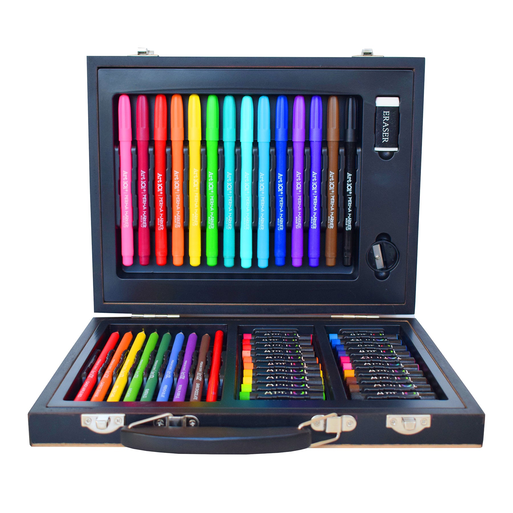 Color & Sketch Color Your Own Wood 58-Piece Art Set