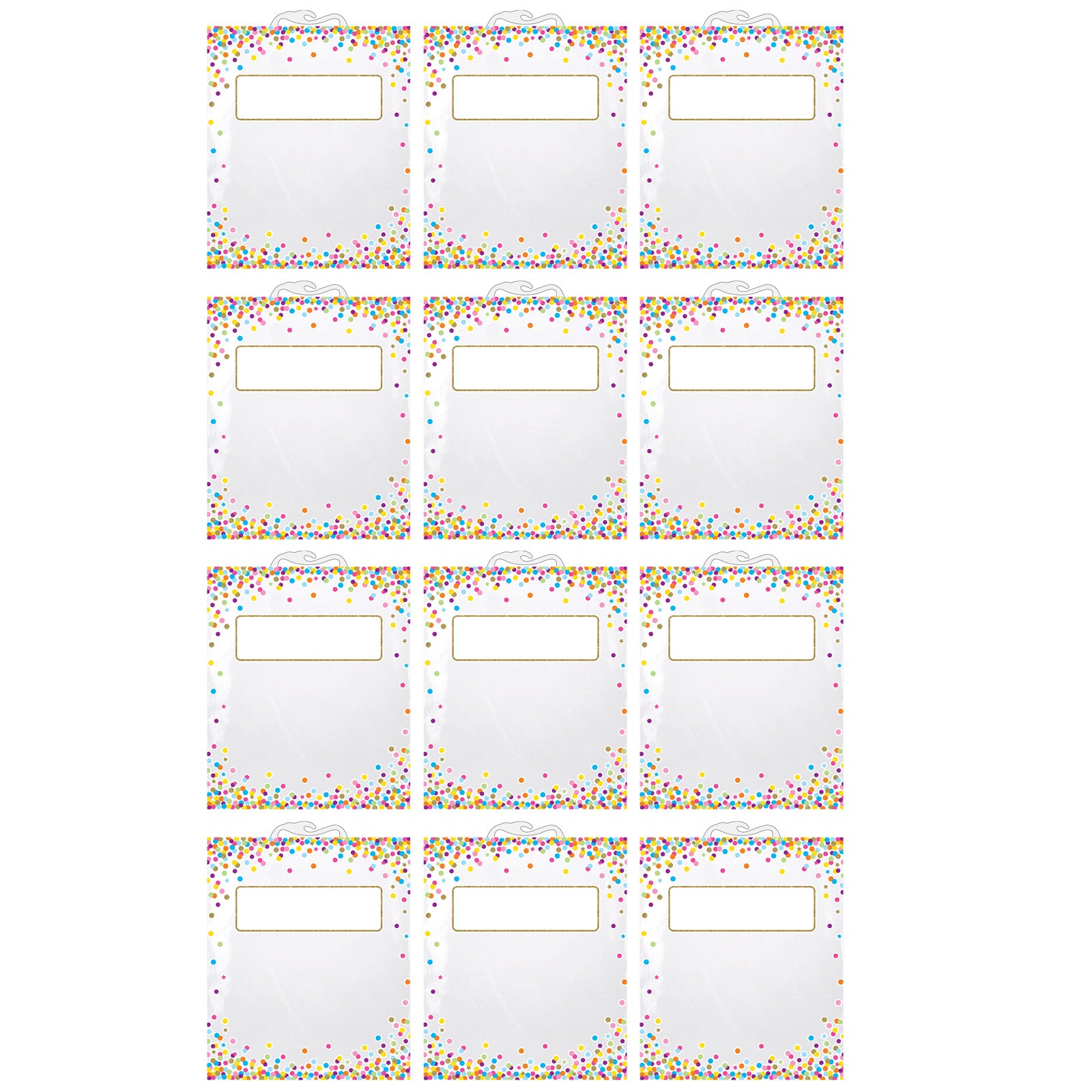 Hanging Confetti Pattern Storage/Book Bag, 10.5" x 12.5", Pack of 12