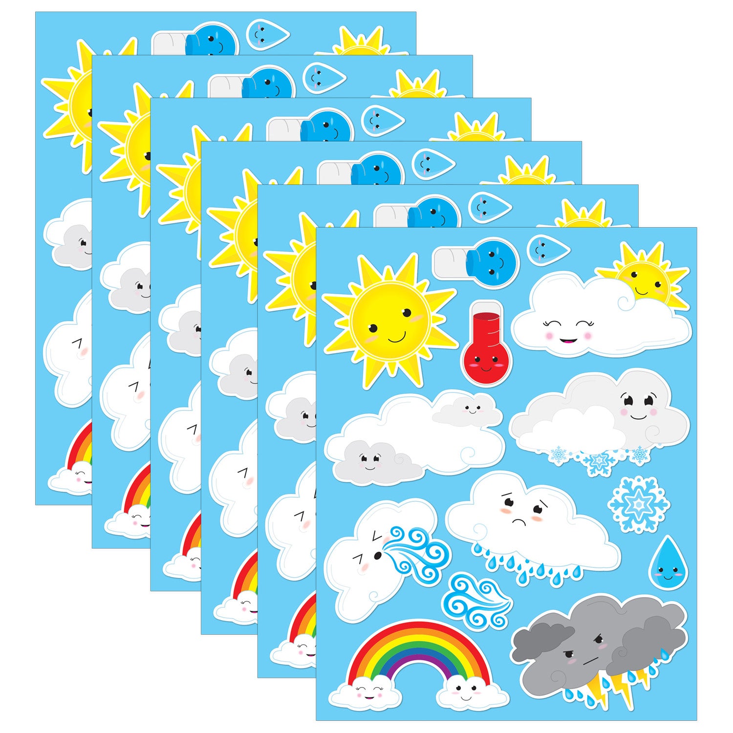 Die-Cut Magnets, Cute Weather, 14 Per Pack, 6 Packs