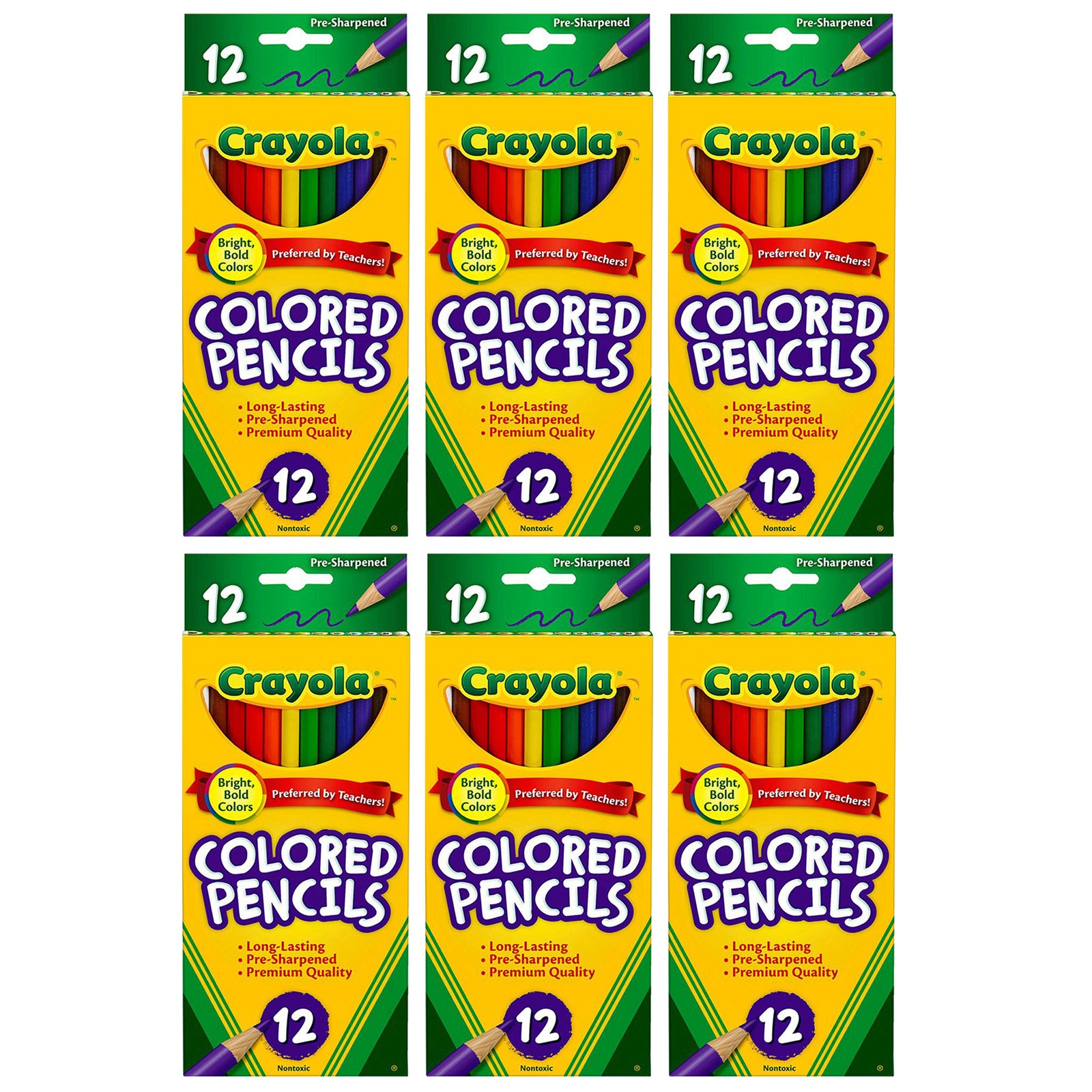 Colored Pencils, 12 Per Box, 6 Boxes