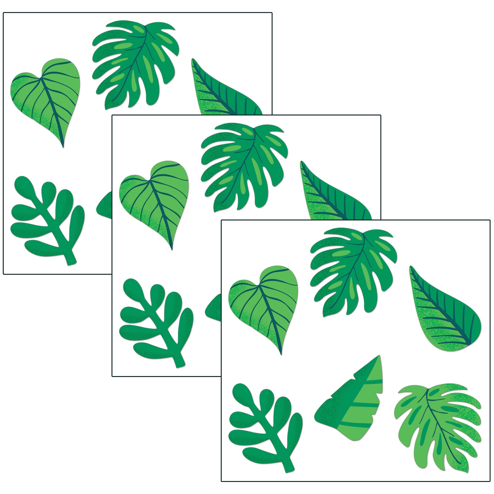 One World Tropical Leaves Cut-Outs, 36 Per Pack, 3 Packs