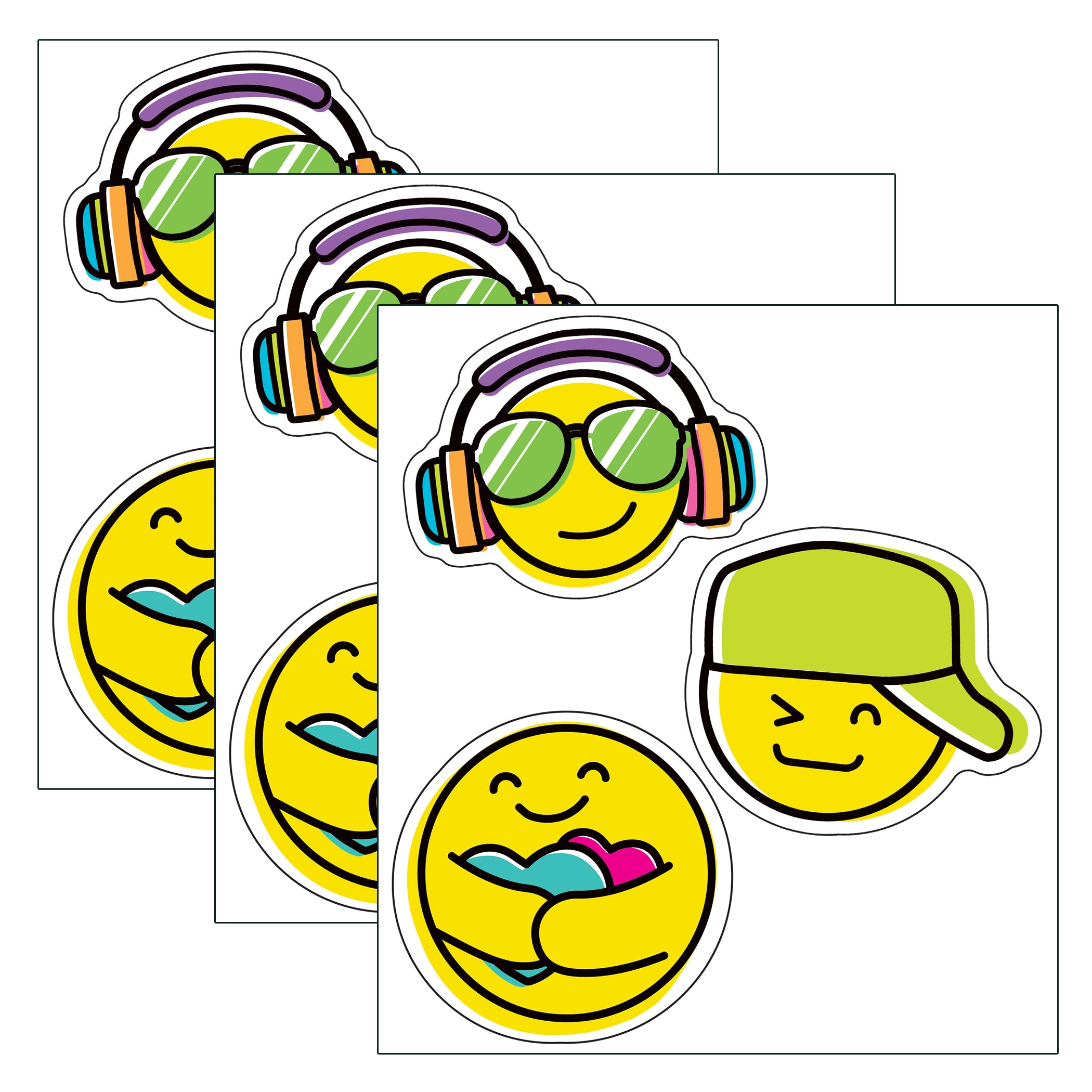 Kind Vibes Smiley Faces Cut-Outs, 36 Per Pack, 3 Packs