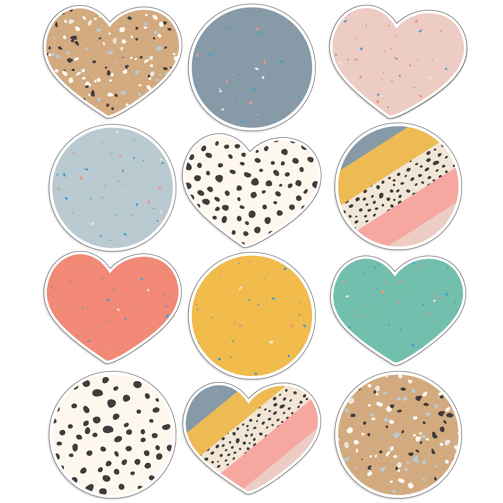 We Belong Jumbo Hearts & Dots Cut-Outs, 12 Per Pack, 3 Packs