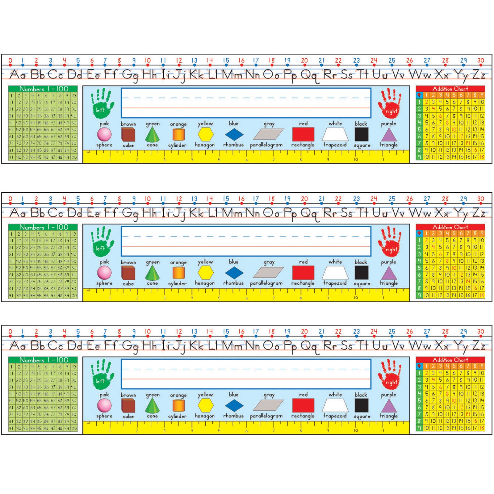 Traditional Manuscript Nameplates, Grade 1-3, 36 Per Pack, 3 Packs - A1 School Supplies