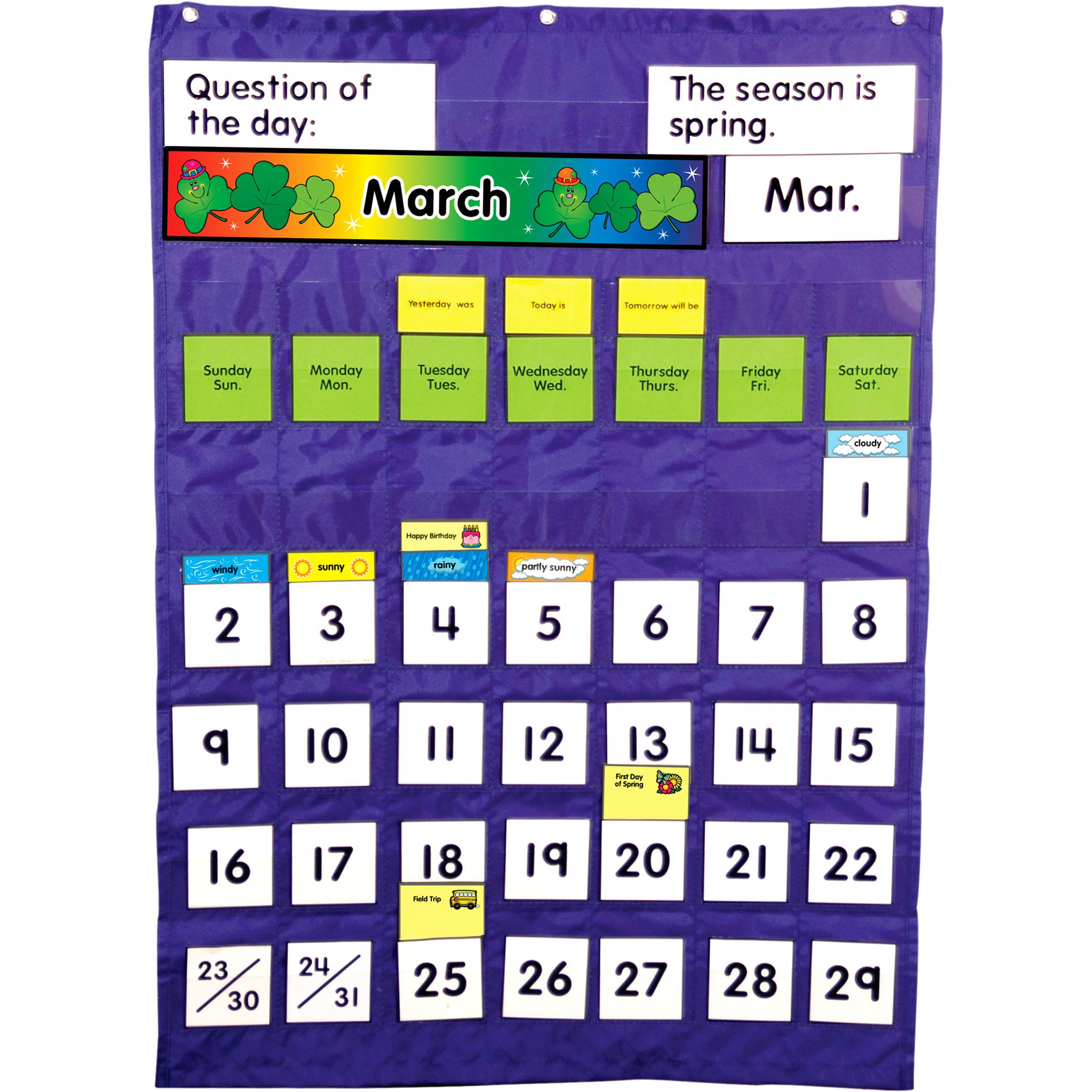 Complete Calendar and Weather Pocket Chart