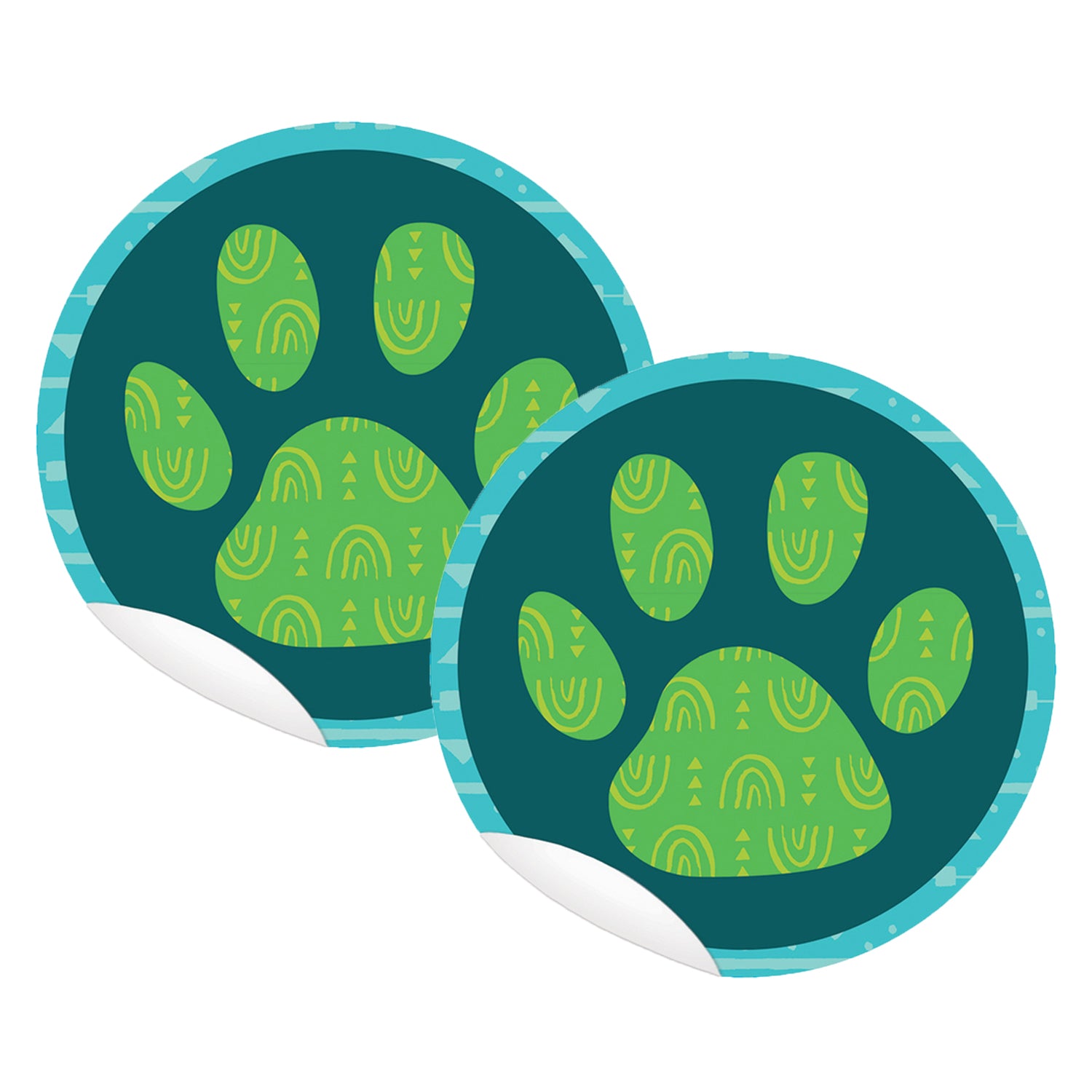 Paw Print 5" Floor Decals Stickers, 10 Per Pack, 2 Packs